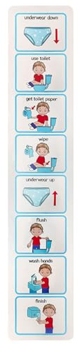 Potty Training Visual- Teaching Children To Use The Toilet, Toilet Monitoring Chart Sticker | Teach Kids To Use Special Education Classroom Routine Chart Helps With Independence Life Skills Lessons