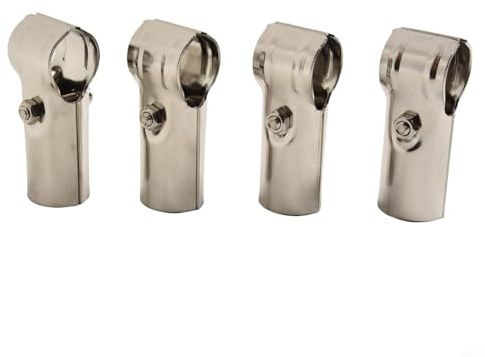 T-Rohrschellen-Verbindungsstück aus Edelstahl für 2,5 cm Außendurchmesser, robuster Rohrverbinder für Handläufe, Zäune und Stützschienen, 4 Stück