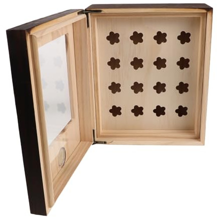 VOSAREA Wooden Cigar Humidifier Box with Hygrometer and Divider Top Airtight Case for Home Storage and Travel Use