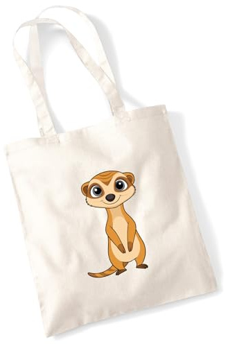 Huuraa Jutebeutel Erdmännchen Comic Geschenk | Baumwollbeutel 10 Liter Stoffbeutel Beutel aus Baumwolle Tasche Geschenkidee Einkaufstasche Langen Henkel