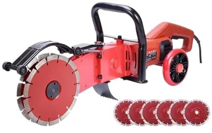 Reconstruction Route Coupe 270mm Scie Circulaire Mur Machine De Découpe 6800W Béton Rainurage Porte Fenêtre Un Groove Puissant(With 2 saw blades)