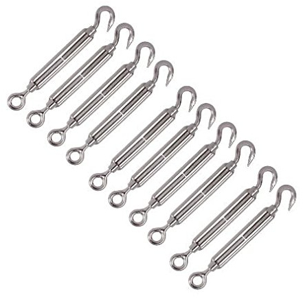Versandbox24 10x V4A Edelstahl M4 Drahtseil Spannschloss Seilspanner Öse- Haken Spanner Wantenspanner