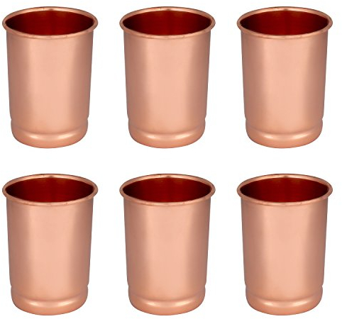 Zap Impex Set di 6 bicchieri in rame puro