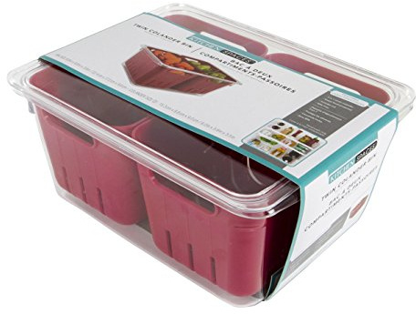 Evriholder KSDCB12-AMZ 3-in-1 Twin Colander Refrigerator Organizer, Plastic, Translucent