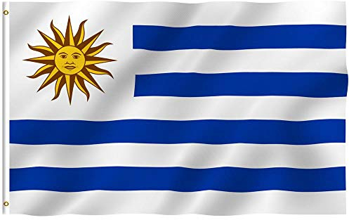 SHATCHI Bandera Nacional uruguaya, Grande, de 5 x 3 pies, Ojales de Metal, para Aficionados uruguayos, decoración de fútbol, Accesorio de Fiesta, Rugby, Deportes, poliéster