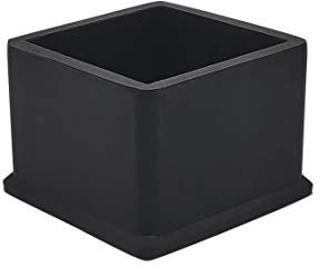 Flyshop Lot de 8 Embouts de Pieds de Chaise antidérapants en Caoutchouc pour Pieds de Meubles et Tables, 40 x 40 mm, 1-9/16 x 1-9/16, Noir, carrés