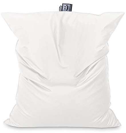 HAPPERS Sitzsack XXL Kunstleder innen weiß mit Füllung für den Innenbereich. Riesiges Kissen, vielseitig, kann als Ersatz für das Sofa oder auch das Bett verwendet, Big Puff