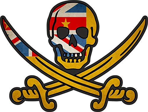 Akachafactory Sticker Aufkleber Pirat Piraten Jack Rackham Calico Flagge Fahne NU Niue