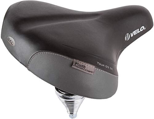 P4B | Fahrradsattel | Mit stoßabsorbierende Spiralfederung | Extra weiche Gel-Polsterung | Gel-Einlage ökologisch recycelbar | Aluminium-Look-Gestell | Bequemer Komfort-Sattel | Schwarz/Grau