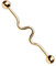 Paula & Fritz® Industrial Ohr-Piercing Stab Welle Chirurgenstahl 38mm Stab-Länge 1.6 mm Stab-Dicke Rosegold Barbell
