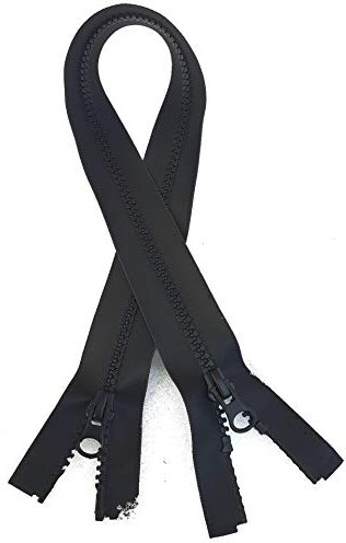everest1953 2-Wege Outdoor Reißverschluß wasserdicht GROB 50 55 60 65 70 75 80 85 cm schwarz matt, TPU beschichtet (70 cm)