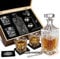 Whiskey Stones Whiskey Gift Sets for Men Whisky Glasses Set 2 Reusable Stainless Steel Whisky Ball 2 Crystal Whisky Glass 1 Whiskey Decanter 2 Slate Coasters Best Gifts for Men