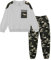 LOLANTA Jungen Langarm T-Shirt + Camouflage Hosen, 2-teiliges Bekleidungssets für Kinder, Grau, 11-12 Jahre, 160