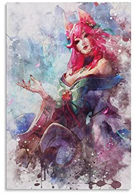 Ahri Wandkunst, Leinwand, Poster, Schlafzimmer, Büro, Raumdekoration, Geschenk, Dekoration, Druckbild, Gemälde für Wohnzimmer, Schlafzimmer, Dekoration, 40 x 60 cm