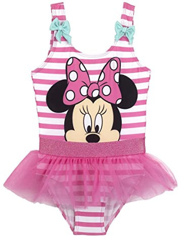CERDÁ LIFE'S LITTLE MOMENTS Bikini à Volants pour Filles des Personnages de Minnie | Licence Officielle Disney Costume da Bagno in Tulle Rosa e Bianco, 6 Years Bambine e Ragazze