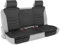 Motor Trend LuxeFit Schwarz Kunstleder Rückbank - Premium Automotive Rücksitzbezug für Autos Gepolstertes Kissen mit Taschen Verstellbarer Innenraum Autositzschoner