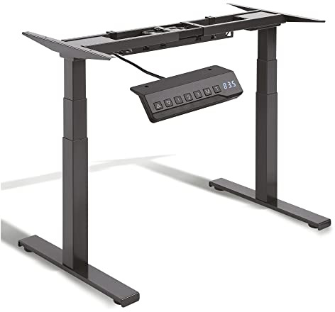 Xantron Schreibtischgestell elektrisch höhenverstellbar Schwarz, 2 Motoren | 3 speicherbare Höhen, für Tischplatten bis 200 cm & 125 kg, geräuscharm, Erinnerungs-Timer, einfache Montage