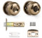 Probrico Antique Bronze Door Knobs, Internal Privacy Door Lock, Interior Door Knobs with Lock, Round Ball Shape, Bath/Bed Room Door Locksets, 3 Pack