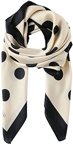 MAIRY Damen Seidenschal Damenschal Drucken Seidentuch Quadratischer Schal Kopftuch Halstuch Farbig Printed Halstuch 90x90cm M090003