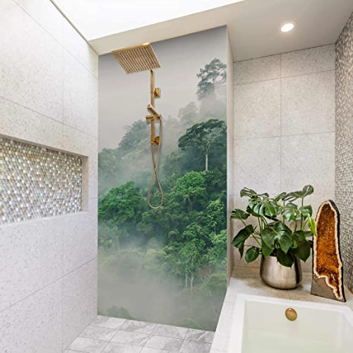 Bilderwelten Duschrückwand Folie 200x80 cm Dschungel im Nebel Bad-Rückwand Motiv fugenlose Wandverkleidung Dusche