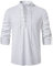 LUYANA Freizeithemden für Herren Men Shirts Leinenhemd Schottisch Jacobit Shirt Weiß M