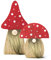 Blümelhuber 2 Pilz Deko Figuren - Wichtel Frühling für Feen Garten - Herbstdeko - Beige Deko Tisch Holz Deko Tisch