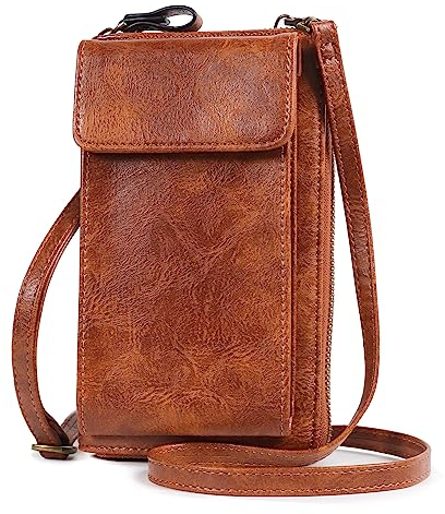 TANTOMI Handytasche zum Umhängen, Umhängetasche Damen RFID Blocking, Handy Tasche Damen Umhänge mit Abnehmbarem Gurt, Schultertasche Vielen Fächern