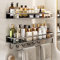 devesanter Duschablage ohne Bohren 2 Stück 40cm rostfreie Organizer Badezimmer Regal,Dusch-Shampoo-Regal mit Handtuchhalter und 4 Haken für Schlafzimmer Wohnzimmer und Küche Badezimmer Organizer(grau)
