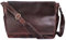 Ajuny Handmade Leather Full Flap Messenger Crossbody Bag | Full Grain Leather | Vintage Classic Style with Modern Outlook | Laptop Satchel Office Shoulder Bag Red Brown - 16 Inches