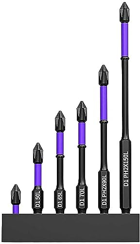 6-teiliges Set Rutschfeste Stoßfeste Bohrer Stoßfestes D1 Schlagschrauber Bit Set Magnetische Anti Rutsch Bohrer Hohe Härte Und Starker Magnetischer Bit Mit Aufbewahrungsbasis Für Elektroschrauber