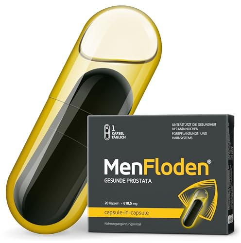 MenFloden – Innovation für gesunde Prostata. Starke flüssige Formel mit einer dreifachen Wirkung. Cucurbita pepo, Serenoa repens, Flowens®. 1 Kapsel täglich. Im Labor getestet. (1er Pack) (1er Pack)