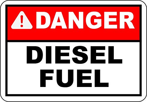 INDIGOS UG - Aluminum composite panel - Safety - Warning - Danger Diesel Fuel Sign 355mmx254mm - Decal for Office - Company - School - Hotel