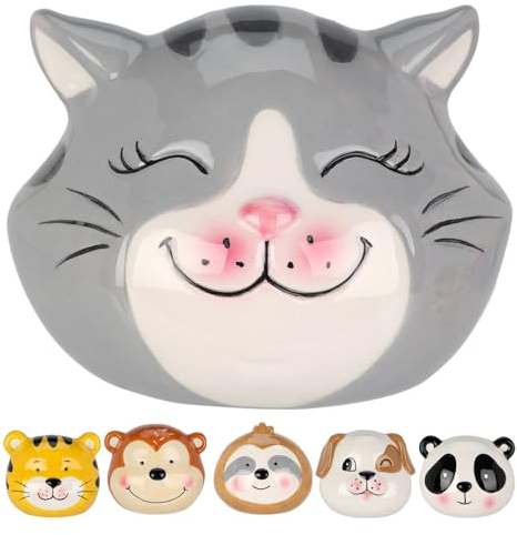 Murago - Mini Katzen Spardose ca. 9x7x7cm - Dekoration für Kinderzimmer kleine Skulptur Dekofigur Keramik Tierfigur