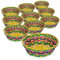COM-FOUR® 10x paniers en raphia aux couleurs vives pour la décoration - Panier de Pâques - paniers pour œufs de Pâques, petits pains, collations et clés - Décorations de Pâques (010 pièces - colorées)