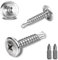 150 Pcs Viti Autofilettanti per Metallo 410 Acciai Inossidabili 4.2x19MM Viti Autoperforanti per Metallo a Testa Larga Bombata Croce Viti Autoforanti Dotato 2 Punte per Trapano (Argento)