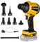 Akku-Gebläse Mini Akku Laubbläser kompatibel mit Dewalt 18V 20V Li-Ion Akku für Rasenpflege, Laubblasen, Auto und Eckenreinigung (ohne Akkus, ohne Ladegerät) (Gelb-DW)