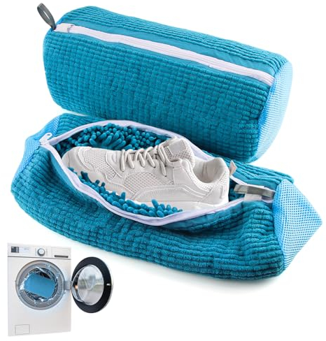 Bolsa de Zapatos para Lavadora, 2 Piezas, CIYIN Bolsa de Lavado de Zapatos, Bolsa para Meter Zapatos en la Lavadora, Saco Lavadora para Zapatos, Bolsa para Lavar Zapatos (Azul)