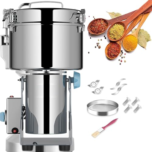 ExoticaBlend Elektrische Getreidemühle Schleifmaschine, Multifunktion-Küchenmühle Mehl, Pulvermaschine Timing-Trockenmühle für Kräuter/Gewürze/Nüsse,4500g