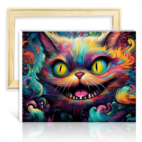 LiHEQING Malset auf Leinwand, Alice im Wunderland, Malen nach Zahlen für Erwachsene, mit Pinseln und Acrylfarben, Dekoration für Zuhause und Wohnzimmer, ohne Rahmen (30 x 40 cm)