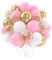 Palloncini Compleanno Oro Rosa Bianchi, Palloncini Elio Oro Rosa Decorazioni Compleanno, Decorazioni Battesimo Nascita Bimba, Palloncini Battesimo Bambino,Kit Palloncini Rosa Regalo Compleanno Ragazza