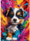 KEYIFA 5D Diamond Painting Zubehör Bunter Hund, Crystal Art Foto Bastelset Diamond Painting Erwachsene, DIY Vollbohrer Bilder Diamond Painting Set, Home Wand Dekor 30x40cm
