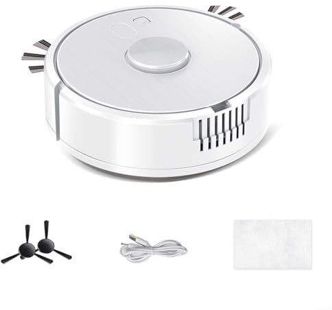 Emiif Multifunctional Robot Vacuum Cleaner with Humidifier Spray Function 2-in-1 Smart Navigation Self-Charging for Hard Floor Carpet Home Cleaning(White)
