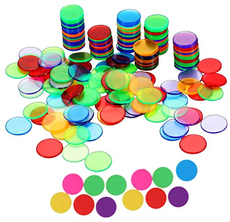 LALADEFIEE 19mm Plastikspielchips Transparenten Und Einfarbigen Mischungen Ideal Für Bingo Matheunterricht Und Kreative Spiele Für