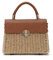 EVEOUT Strohtasche Damen Sommer Chic Weidengeflecht Korb Handtasche mit Schulterriemen Boho Gewebte Rattan Umhängetasche Tragetasche Strandtasche