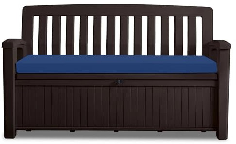 Waterproof Garden Bench Cushion 128x50x5cm Outdoor Bench, Eden & Storage Bench Seat Pad Only Extra Thick Swing Bench Patio Furniture Pads Durable & Easy to Clean Removable Cover (Navy)