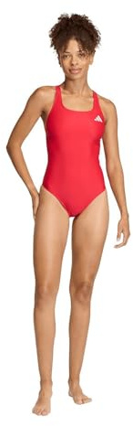 adidas Women's V-Back Swimsuit, Pure Ruby, 44