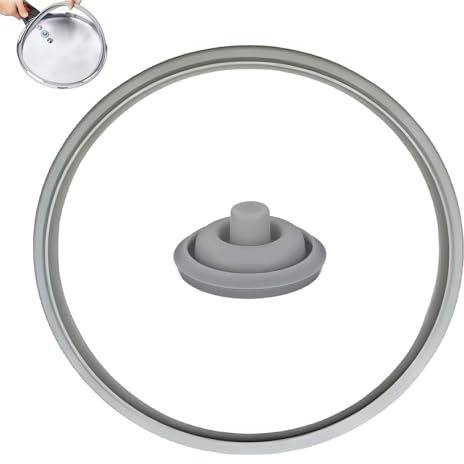 2 PCS Für Schnellkochtopf Ersatzteile, 22cm Dichtungsring und Kochsignaldichtung, Passend Für Edelstahl Schnellkochtopf Deckel, Silikon Dichtung