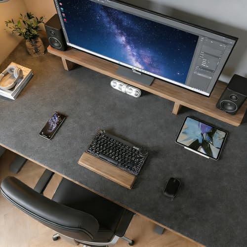 Schreibtischunterlage Filz 120 x 60 cm Schwarz Rutschfeste Desk Mat Büro