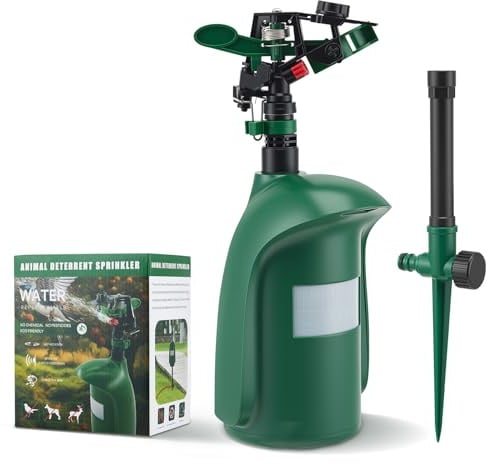 Tiervertreiber mit Wasserspray – Bewegungsmelder-Sprinkler für den Garten. Ideal als Katzenschreck, Taubenabwehr, Fuchs-Vergrämung & Vogelscheuche – Chemiefreie Schädlingsbekämpfung für Ihren Garten