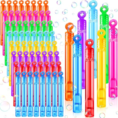 CIANBIFN 64 Stück Mini Seifenblasen Kinder, Seifenblasen Kinder Mitgebsel, Seifenblasenpfeife Seifenblase Kleinmit 8 Farben für Kindergeburtstag, Hochzeit, Halloween, Seifenblase Set für Kind